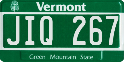 VT license plate JIQ267