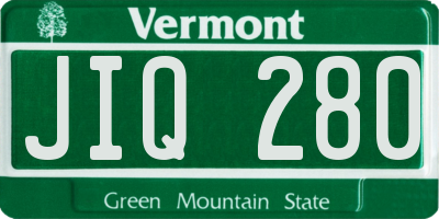VT license plate JIQ280
