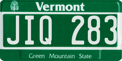 VT license plate JIQ283