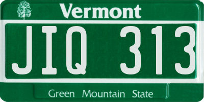VT license plate JIQ313