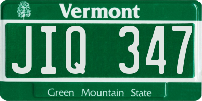 VT license plate JIQ347