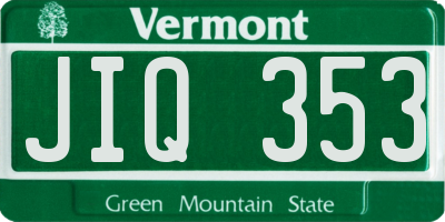 VT license plate JIQ353