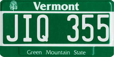 VT license plate JIQ355