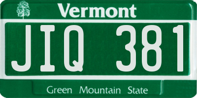 VT license plate JIQ381