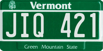 VT license plate JIQ421