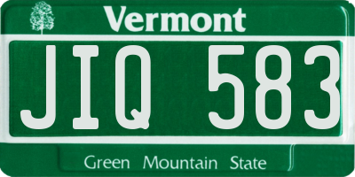 VT license plate JIQ583