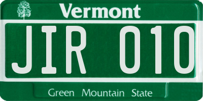 VT license plate JIR010