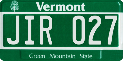 VT license plate JIR027
