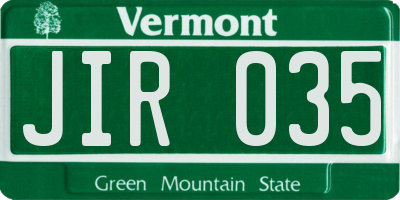 VT license plate JIR035
