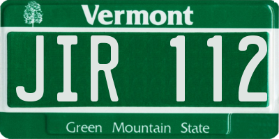VT license plate JIR112