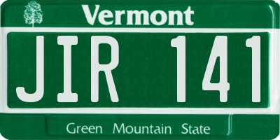 VT license plate JIR141