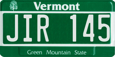 VT license plate JIR145