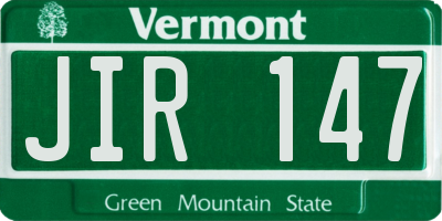 VT license plate JIR147