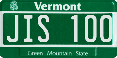 VT license plate JIS100