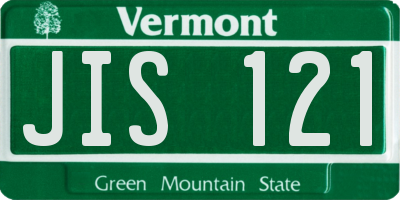 VT license plate JIS121
