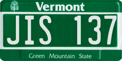 VT license plate JIS137