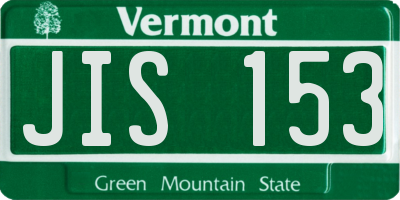 VT license plate JIS153