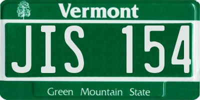 VT license plate JIS154