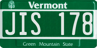 VT license plate JIS178