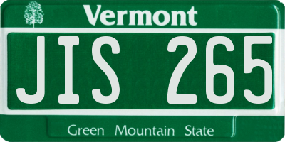 VT license plate JIS265