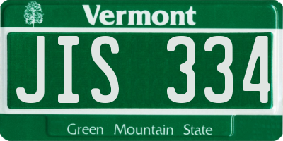 VT license plate JIS334