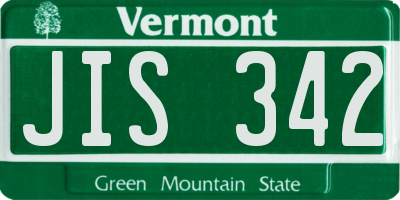 VT license plate JIS342