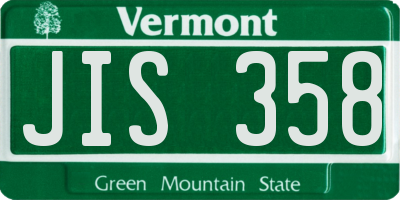 VT license plate JIS358