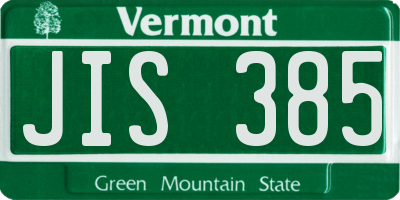 VT license plate JIS385
