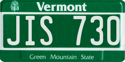 VT license plate JIS730