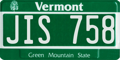 VT license plate JIS758