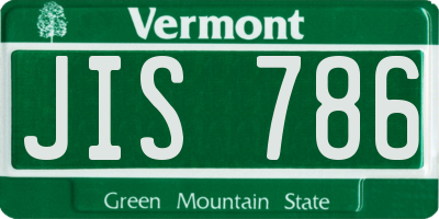 VT license plate JIS786