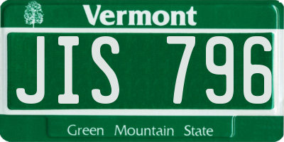VT license plate JIS796