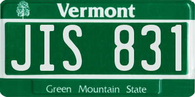 VT license plate JIS831