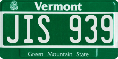 VT license plate JIS939
