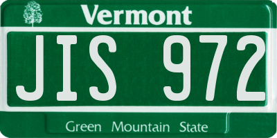 VT license plate JIS972
