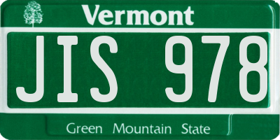 VT license plate JIS978