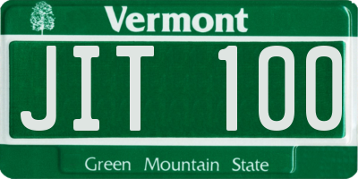 VT license plate JIT100