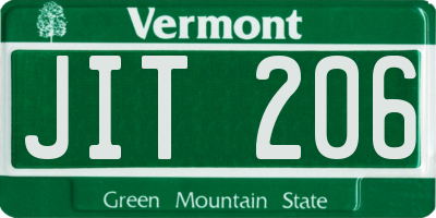 VT license plate JIT206