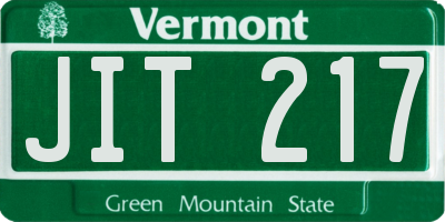 VT license plate JIT217