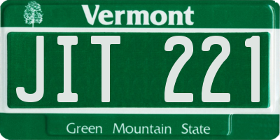 VT license plate JIT221