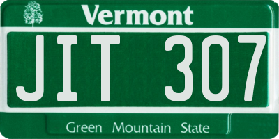 VT license plate JIT307