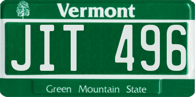 VT license plate JIT496