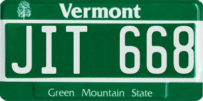 VT license plate JIT668