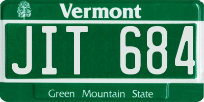 VT license plate JIT684
