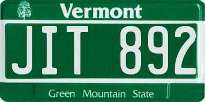 VT license plate JIT892