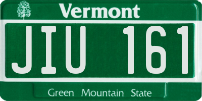 VT license plate JIU161