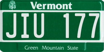 VT license plate JIU177