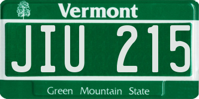 VT license plate JIU215