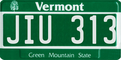 VT license plate JIU313