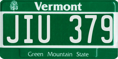 VT license plate JIU379